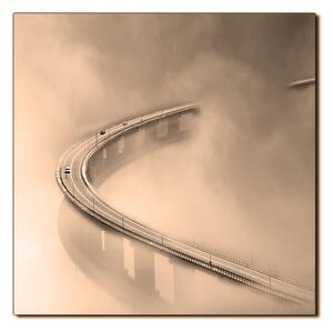 Obraz na plátně - Most v mlze - čtverec 3275FA (50x50 cm)