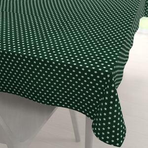 Biante Bavlněný obdélníkový ubrus Sandra SA-350 Bílé hvězdičky na tmavě zeleném 50x100 cm