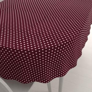Biante Bavlněný oválný ubrus Sandra SA-351 Bílé hvězdičky na tmavě červeném 100x140 cm