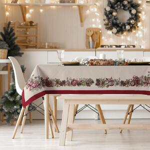 VÁNOČNÍ GOBELÍNOVÝ UBRUS GARLAND 140X180 CM VZOROVANÝ