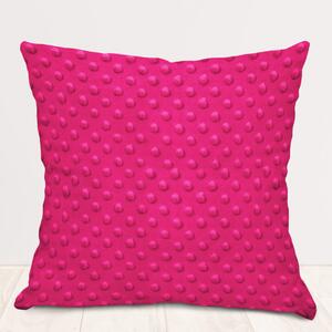 Biante Dětský povlak na polštář Minky 3D puntíky MKP-018 Purpurový 30 x 50 cm