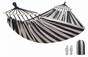Houpací síť ZENVIO COMFORT 200x80 cm, šedo-bílá + taška zdarma