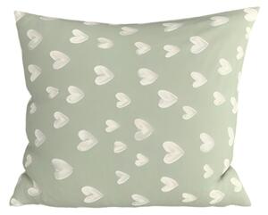 Povlak na polštář z mikrovlákna STARS HEARTS 45x45 cm, zelený