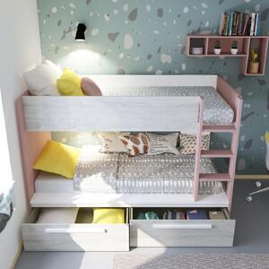 Patrová postel s prostorem Reversi - antique pink