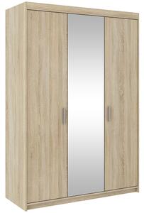 Šatní skříň ELENA 3D + zrcadlo | 133 cm | dub sonoma