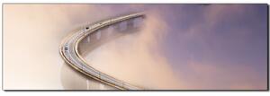 Obraz na plátně - Most v mlze - panoráma 5275A (105x35 cm)