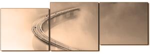 Obraz na plátně - Most v mlze - panoráma 5275FE (150x50 cm)