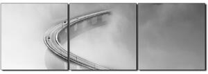 Obraz na plátně - Most v mlze - panoráma 5275QB (150x50 cm)