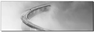 Obraz na plátně - Most v mlze - panoráma 5275QA (105x35 cm)