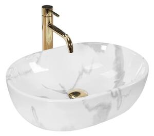REA-U8001 - Umyvadlo na desku AMELIA 34,5x48 cm keramika/dekor mramoru