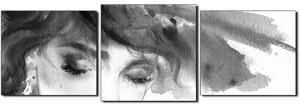 Obraz na plátně - Ženský portrét akvarel reprodukce - panoráma 5278QD (150x50 cm)