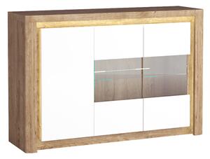 LIVINIO | komoda L-3 s policemi | 144 cm | V CENĚ LED LIŠTA | ribbeck/bílá lesk