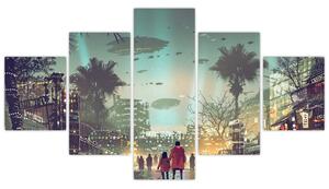 Obraz - město v budoucnosti (125x70 cm)