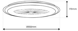 LED Stmívatelné stropní svítidlo s ventilátorem ARIA LED/38W/230V černá/bílá +DO