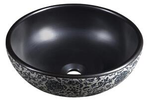 Sapho - Umyvadlo na desku PRIORI pr. 41 cm černá/bílá