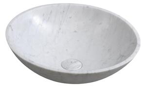 Sapho - Umyvadlo na desku BLOK pr. 42 cm kámen/carrara/matná bílá