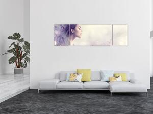 Obraz ženy s levandulemi (170x50 cm)