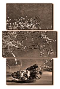 Obraz na plátně - Zátiší - větev a granátové jablko - obdélník 7274FC (120x80 cm)