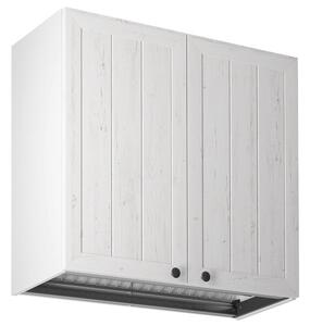 PROVENCE k | horní skříňka G80C s odkapávačem | 80 cm | bílá/borovice andersen