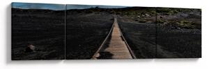 Obraz dřevěné cesty za soumraku (170x50 cm)