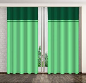 Zelené dekorační závěsy na okno s řasící páskou