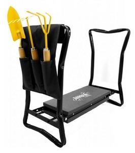 Aldotrade Klekátko-sedátko zahradní, černá, 59 x 27,5 x 49cm