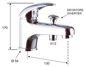 Aqualine - Umyvadlová baterie s přepínačem KASIOPEA 17 cm lesklý chrom