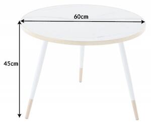 Konferenční stolek Paris 60cm bílý mramor optik