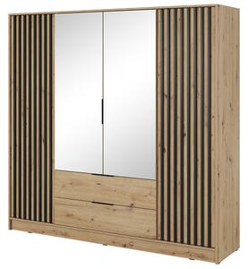 Šatní skříň NELLY 4D se zrcadlem | 206 cm | artisan