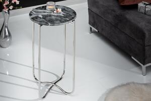 Konferenční stolek Noble I 35cm Mramor šedý stříbrný