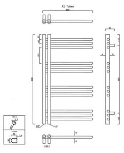 Sapho - Koupelnový radiátor DORLION 361W/230V 50x90 cm bílá