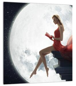 Obraz - Žena za svitu měsíce (30x30 cm)
