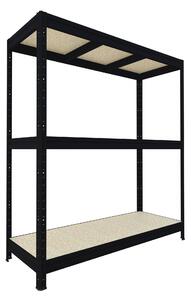Velký policový regál Biedrax 60 x 160 x 180 cm, černý, 3 police OSB 10mm, nosnost 400 kg na polici