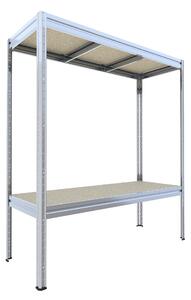 Velký policový regál Biedrax 60 x 160 x 180 cm, pozink, 2 police OSB 10mm, nosnost 400 kg na polici