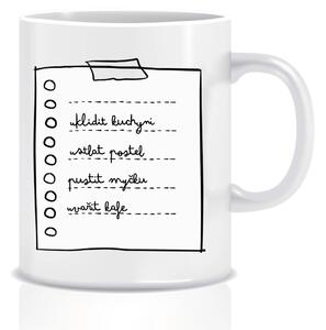 Personalizovaný klasický bílý keramický hrníček 300 ml - TO DO LIST