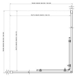 Ravak X1LM70C00Z1-Sprchový kout čtyřdílný rohový BLIX SLIM 90x90 cm lesklý chrom