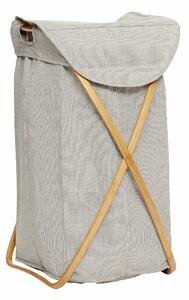 Hübsch Koš na prádlo Bamboo, černobílý, 39x46x66 cm