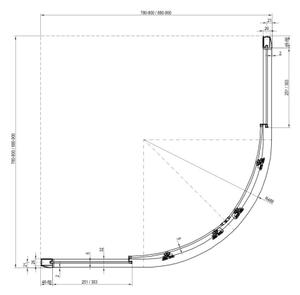 Ravak 3B270100Z1 - Sprchový kout čtyřdílný čtvrtkruhový BLIX 90x90 cm bílá