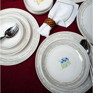Jídelní sada 18 ks bílá/pestrobarevná/porcelán