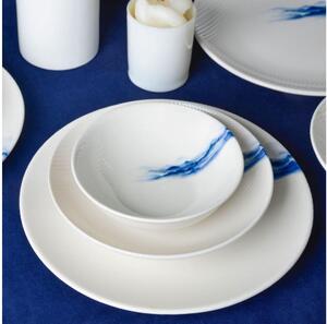 Jídelní sada 18 ks bílá/modrá/porcelán