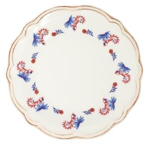 Jídelní sada 24 ks bílá/modrá/červená/porcelán