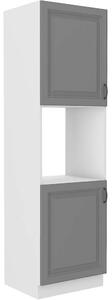 STILO bs | vysoká skříňka 60DP-210 2F na vestavnou troubu | 60 cm | bílá/šedá | UNI dvířka