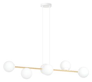 Emibig Gravity závěsné svítidlo 6x10 W bílá-zlatá 1242/6