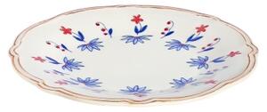 Jídelní sada 24 ks bílá/modrá/červená/porcelán