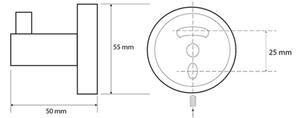 Sapho - Nástěnný háček X-ROUND 5x5,5 cm matná černá
