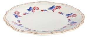 Jídelní sada 24 ks bílá/modrá/červená/porcelán