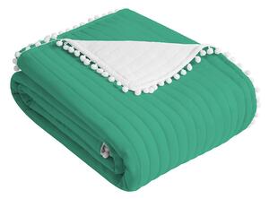 Oboustranný zelený přehoz na postel 220 x 240 cm