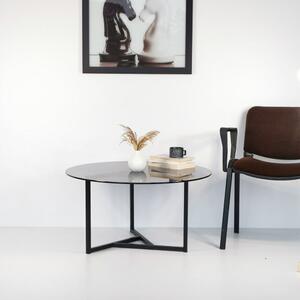 Černý kulatý konferenční stolek ø 75 cm Trio – Neostill