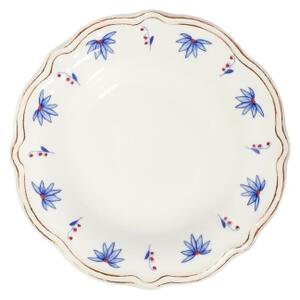 Jídelní sada 24 ks bílá/modrá/červená/porcelán