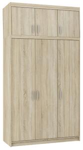 Šatní skříň ELENA 3D + nástavec | 133 cm | dub sonoma